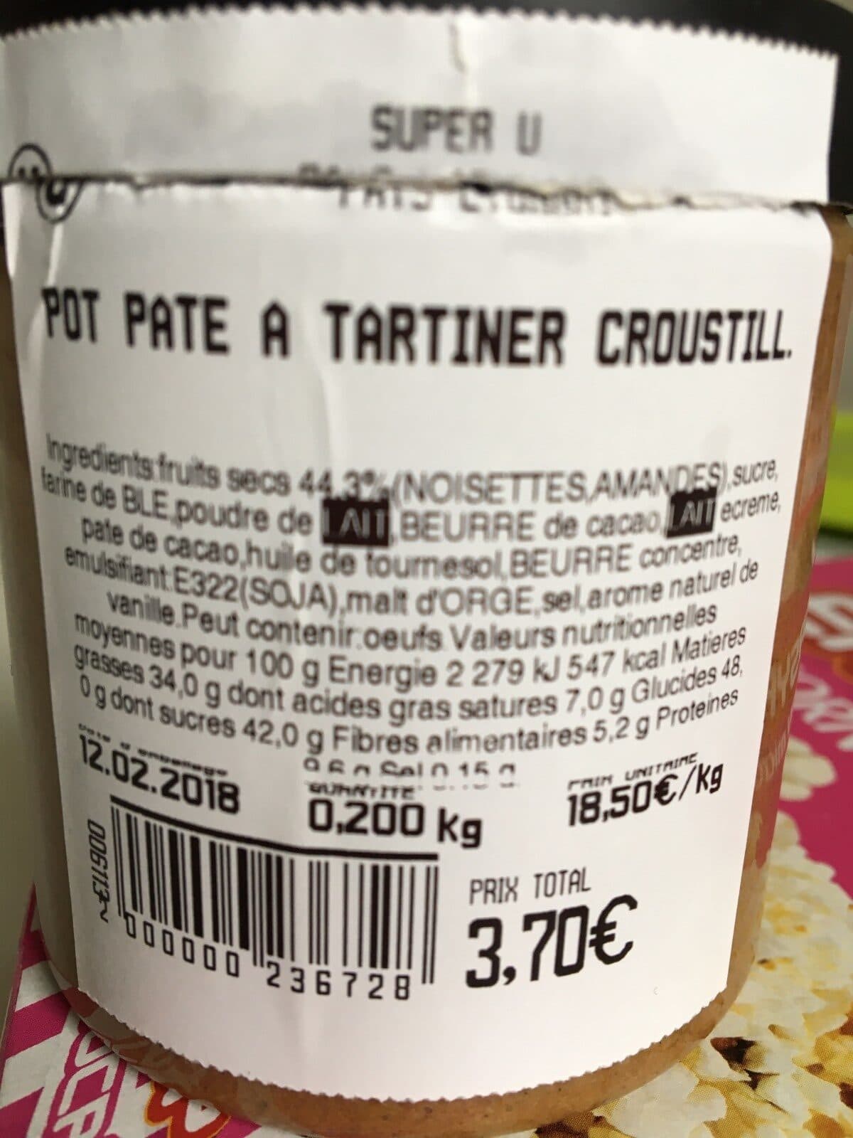 Open Food Facts Pate a tartiner croustillante packshot