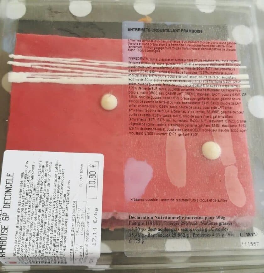 Open Food Facts Entremets croustillant framboise packshot