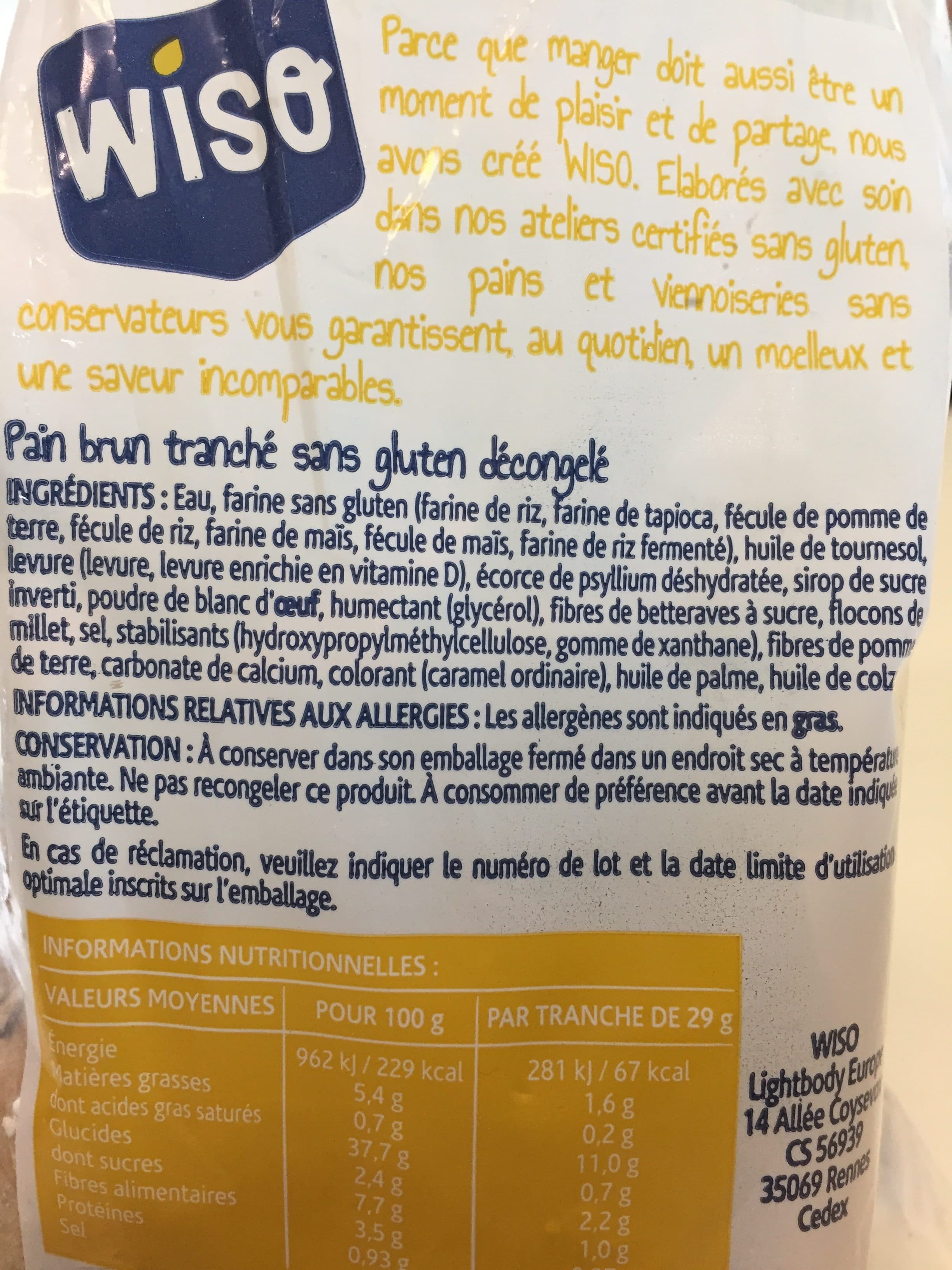 Wisi Pain brun sans gluten packshot