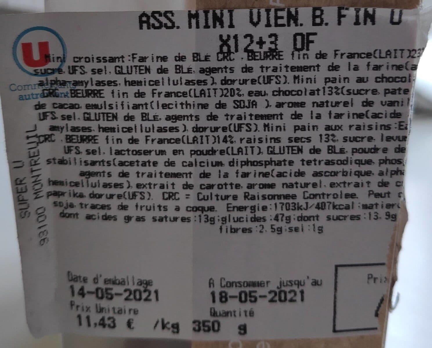 U Assortiment mini viennoiseries packshot