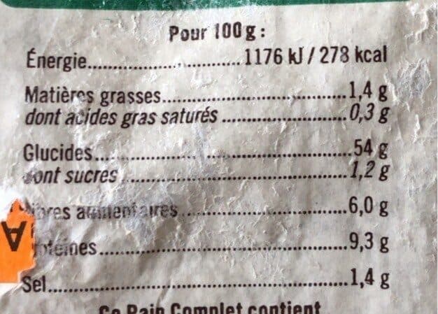 Open Food Facts Pain complet packshot