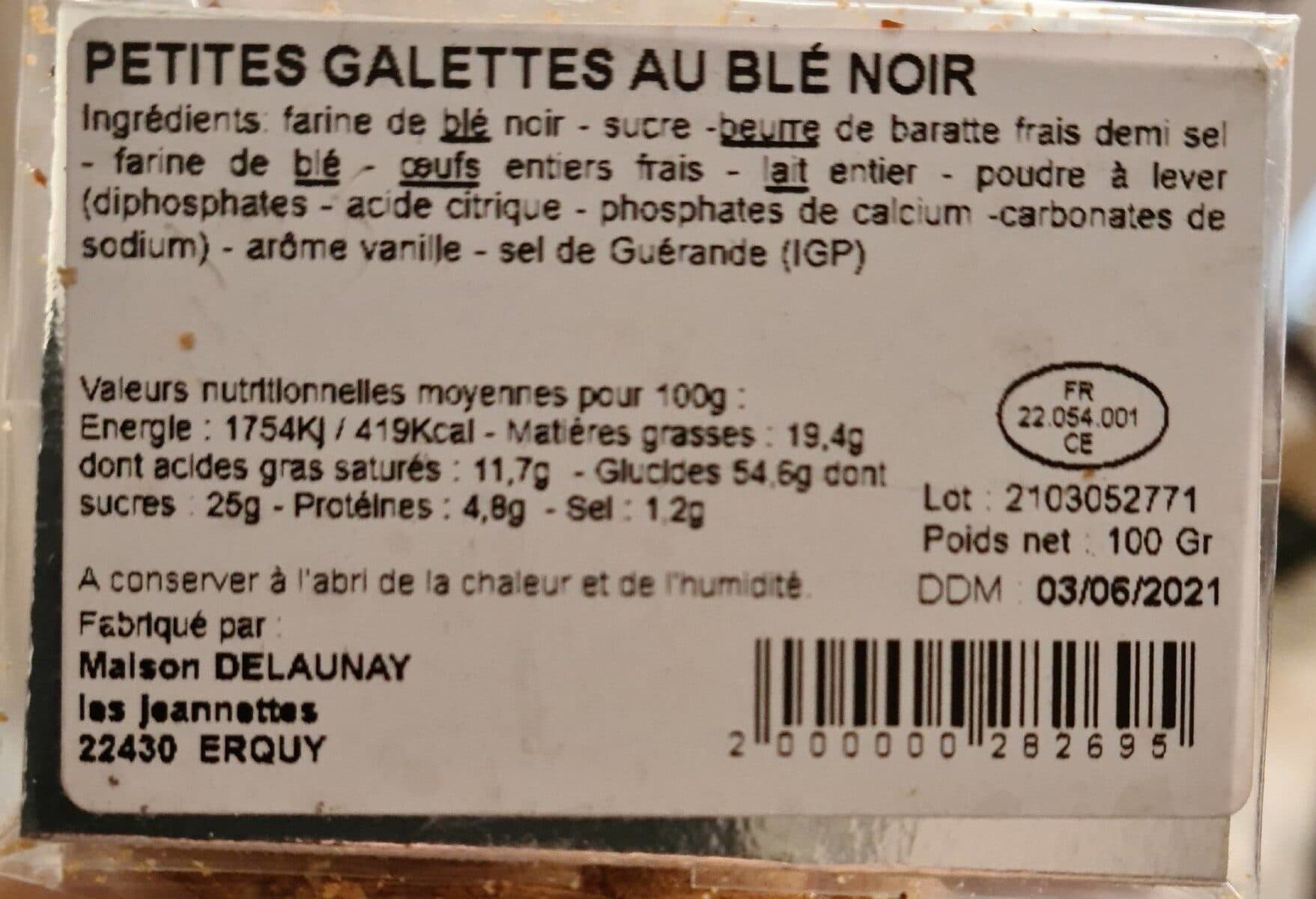 Open Food Facts kpetites galettes au blé noir packshot