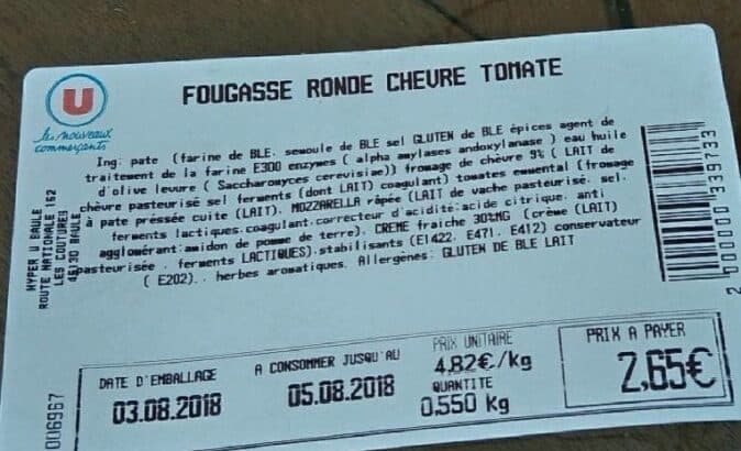 Hyper U Fougasse ronde chèvre tomate packshot