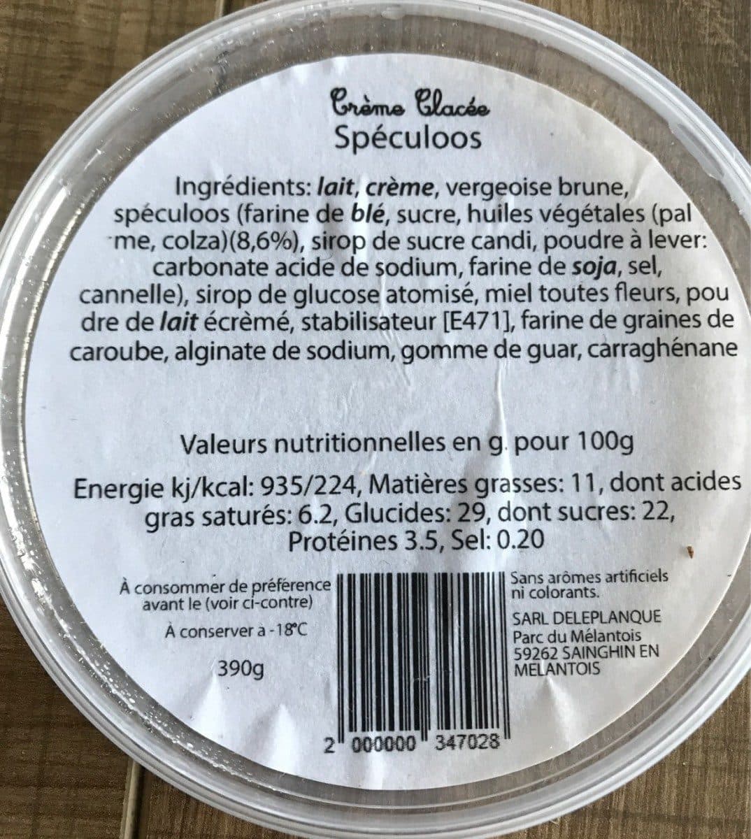 Open Food Facts Creme glacee speculoos packshot