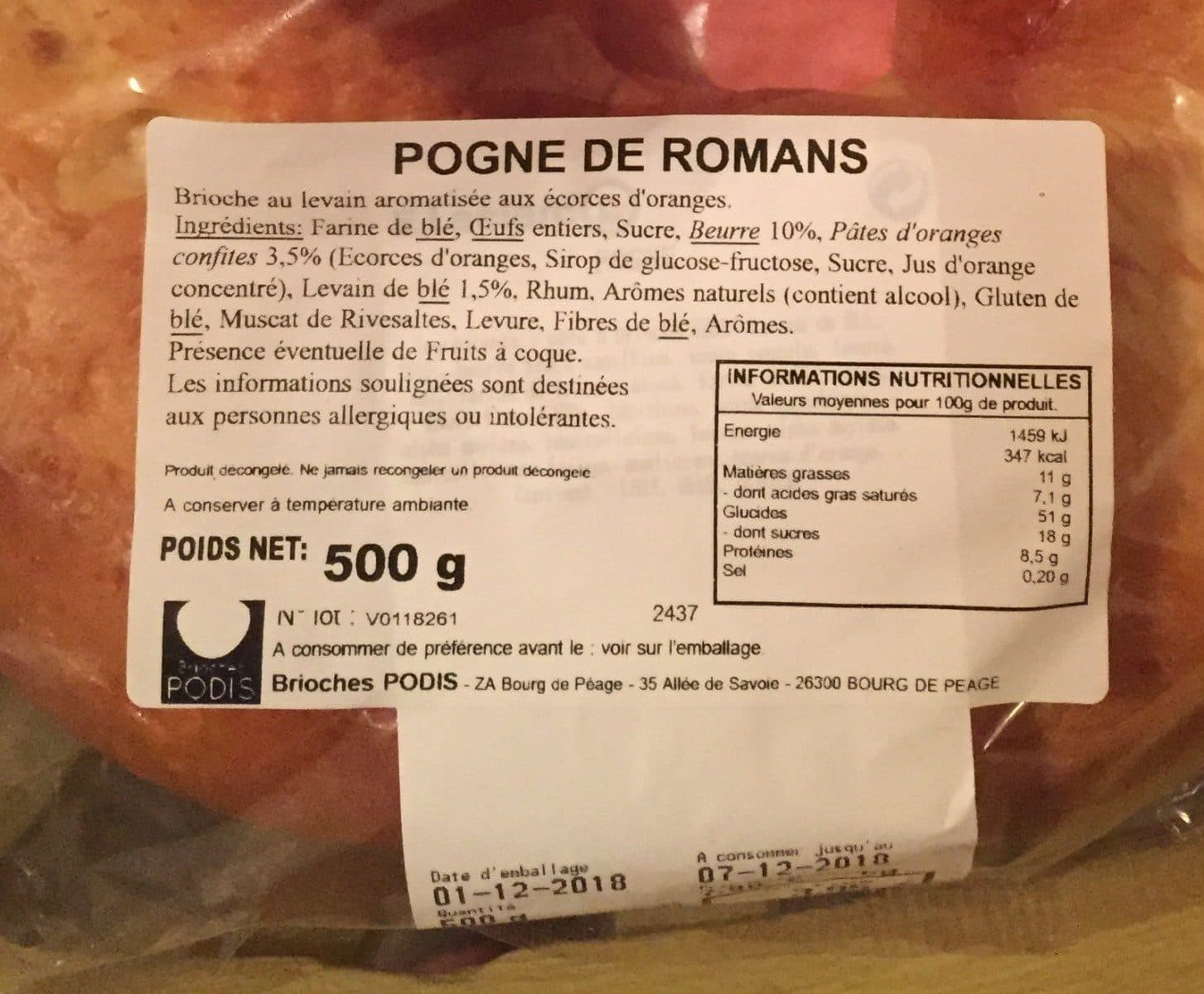Open Food Facts Pogne de romans packshot