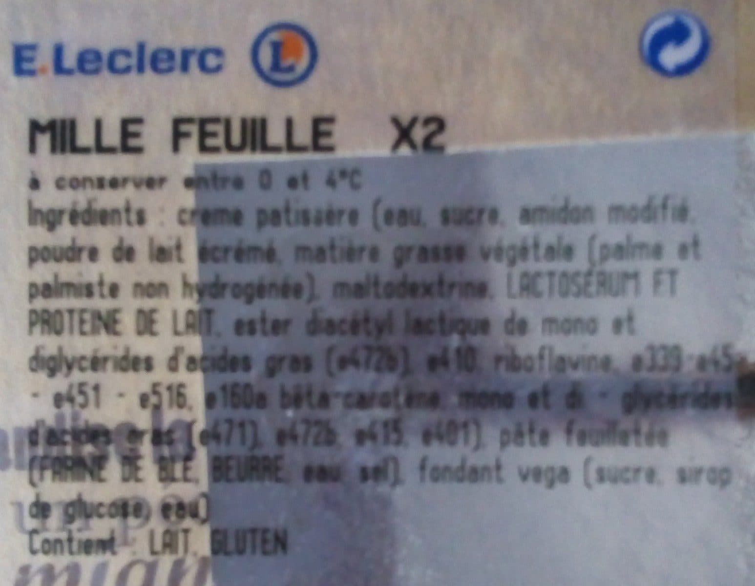 Leclerc Mille feuille X2 packshot