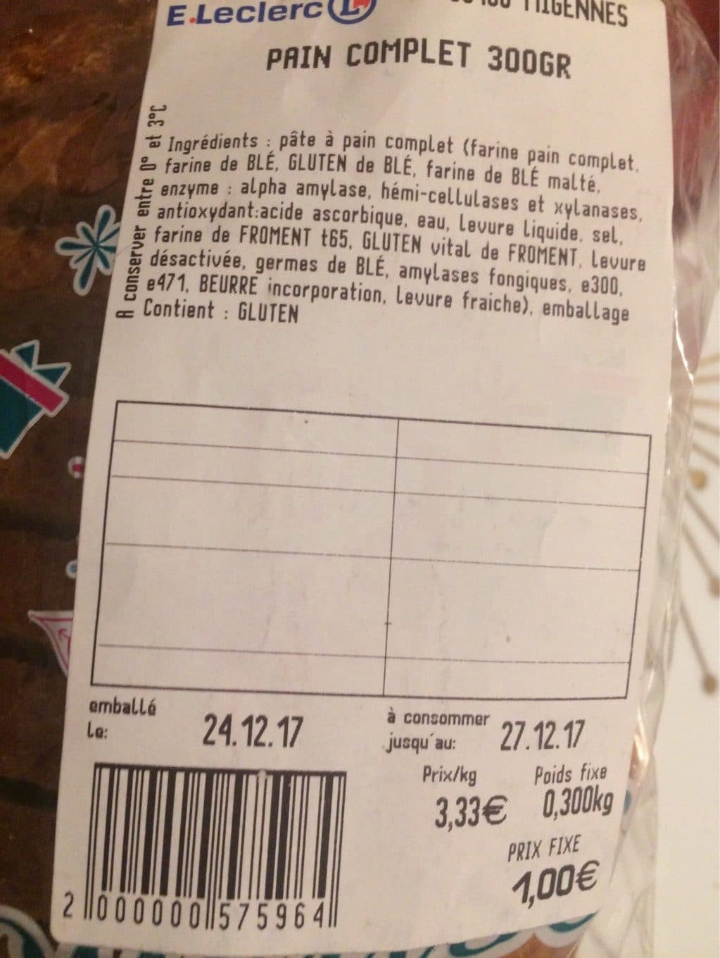 E.Leclerc Pain Complet packshot