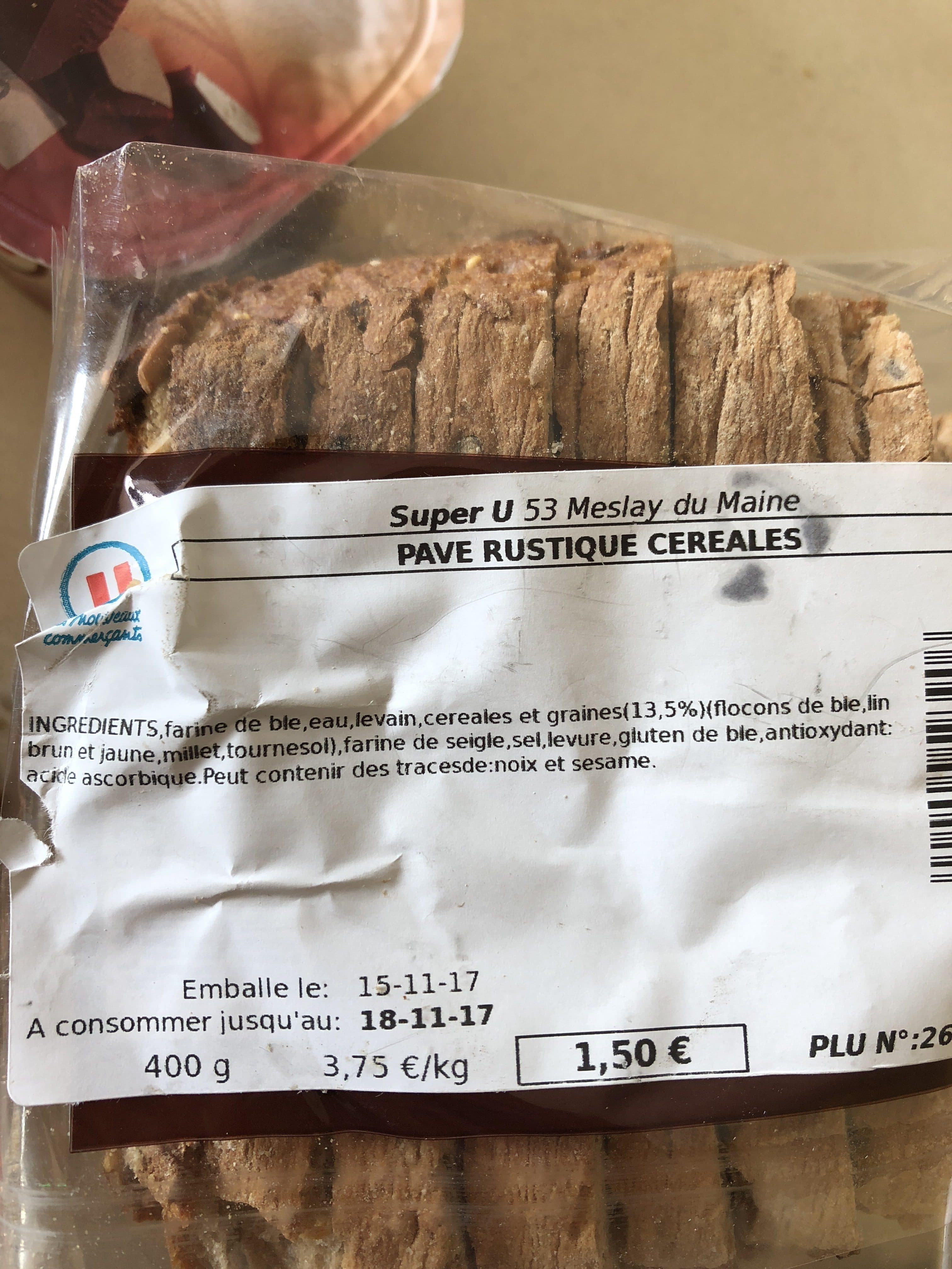U Pavé rustique cereales packshot