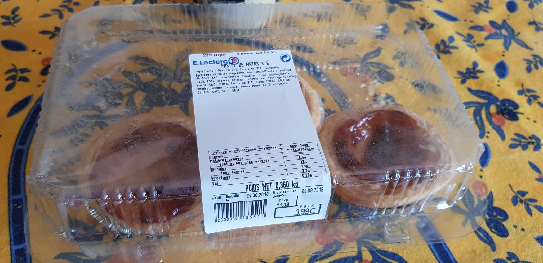 Open Food Facts Pastel de natas x 6 packshot