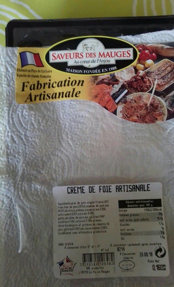 Saveurs des mauges Crème de foie artisanale packshot