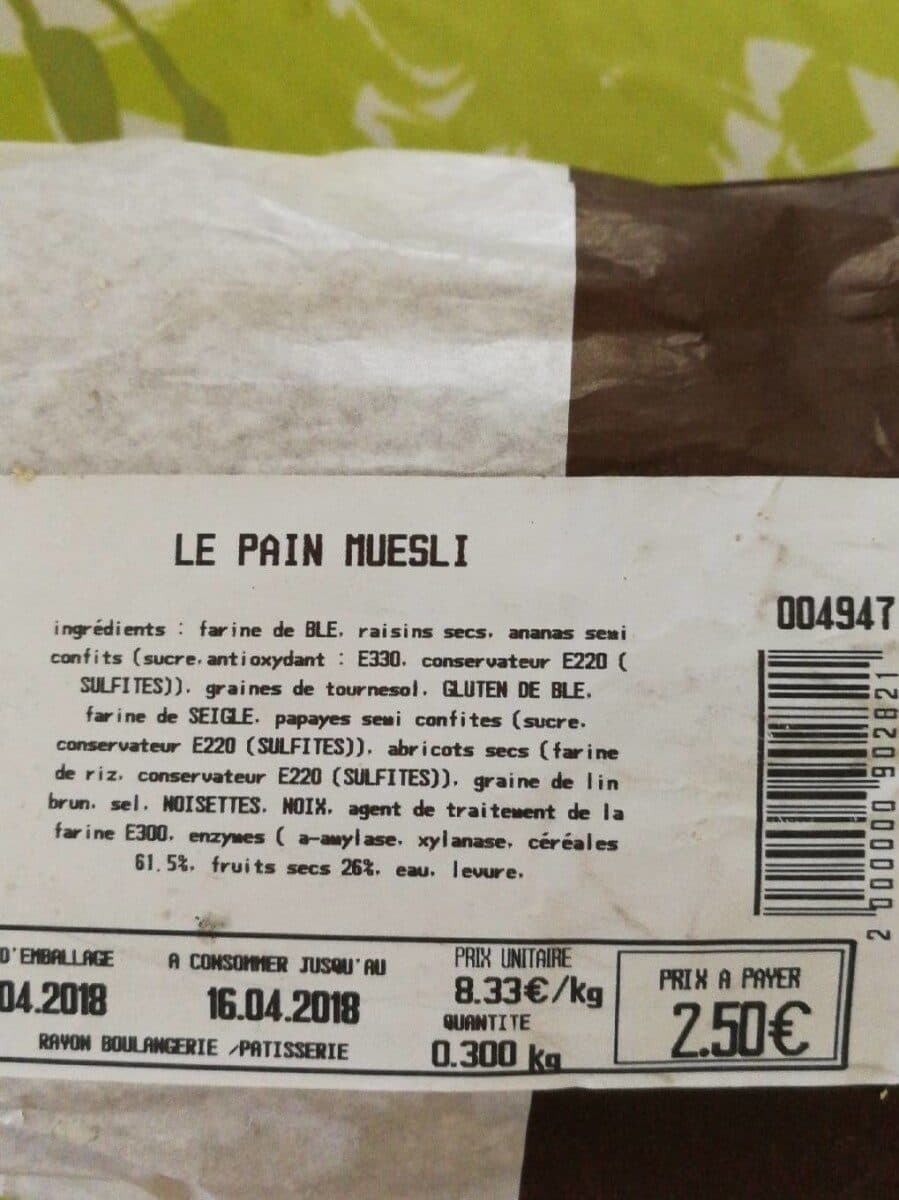 Open Food Facts Pain Muesli packshot