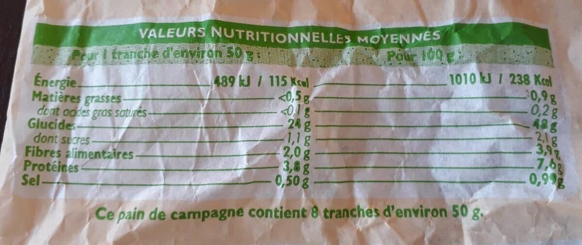U Bio Pain de campagne packshot