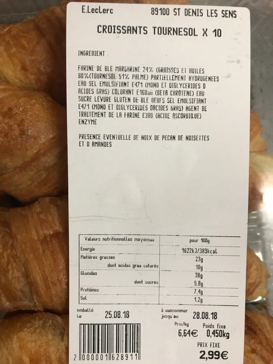 Open Food Facts Croissant tornesol x10 packshot