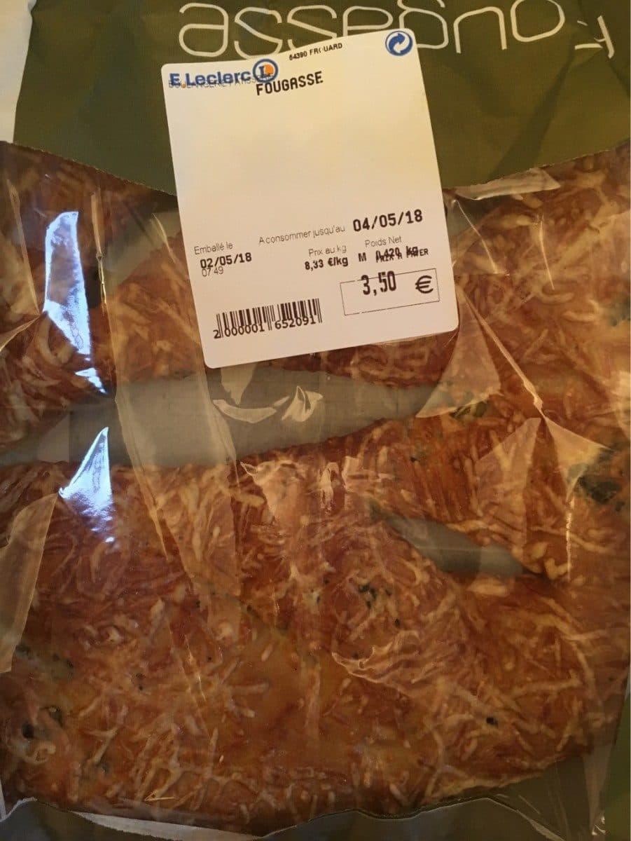 Leclerc Fougasse olives packshot