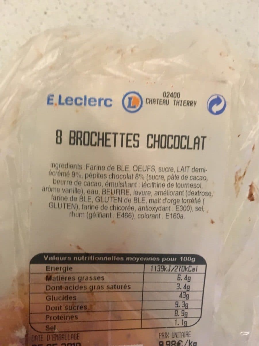 Leclerc Brochettes chocolat packshot