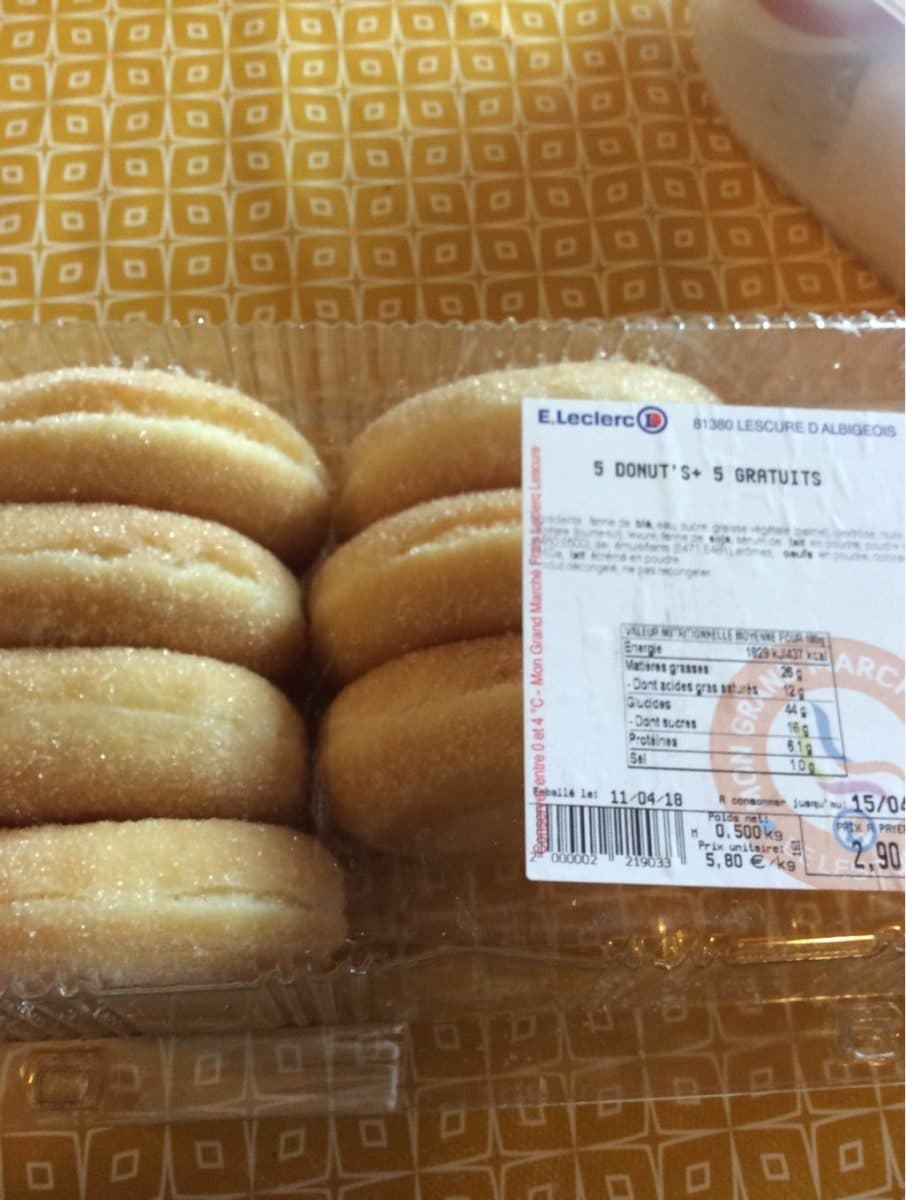 Leclerc Donut's natures sucrés packshot