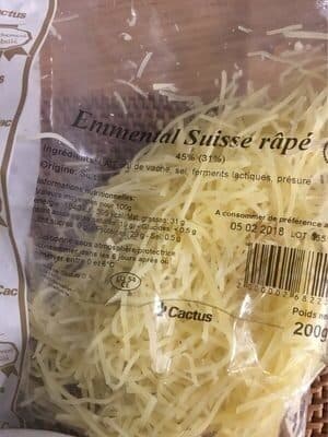 Cactus Emmental suisse râpé packshot