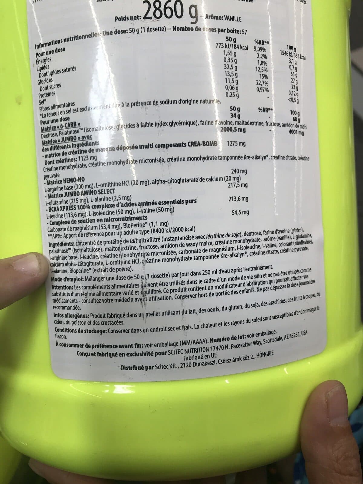 Open Food Facts Scitzc nutrition packshot
