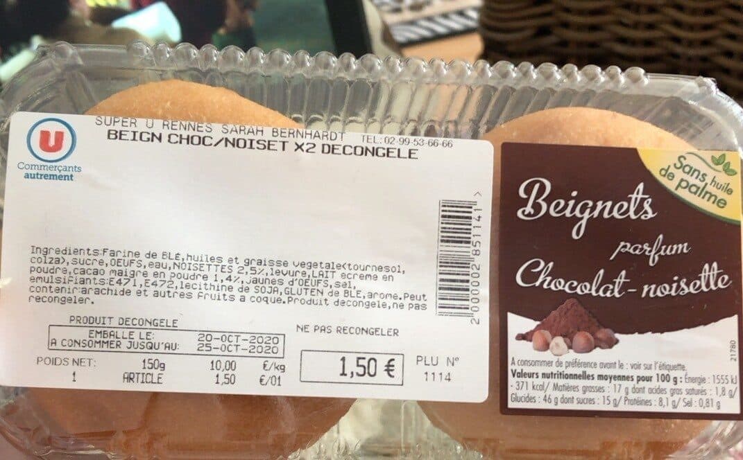 Open Food Facts Beignet Chocolat Noisette packshot