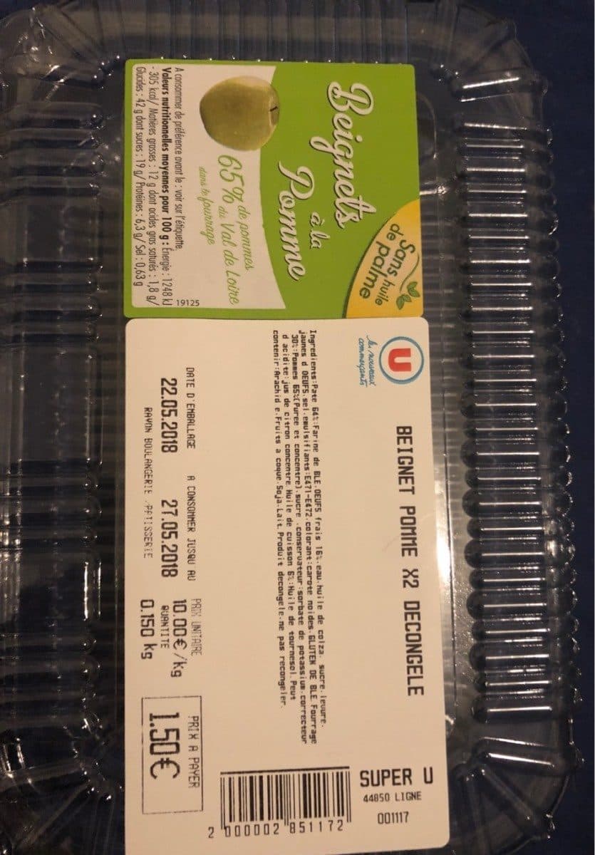 Open Food Facts Beignet pomme x2 packshot