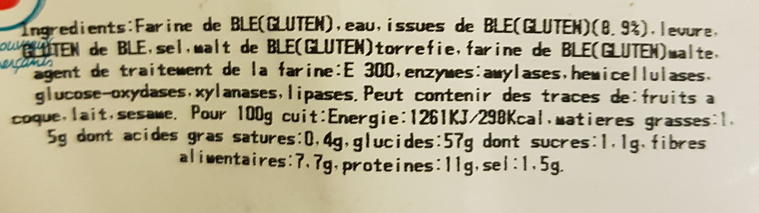 Super U Pain à la farine complète packshot