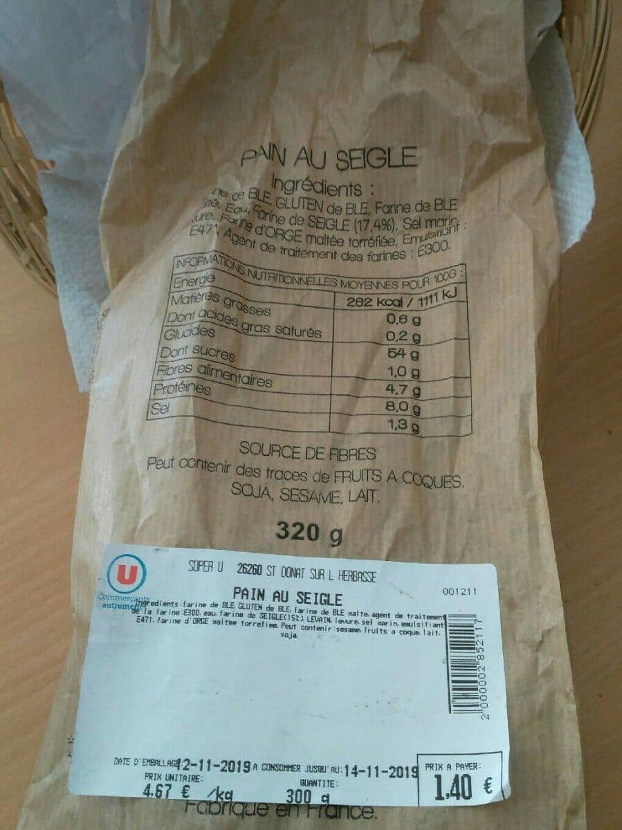 Super U Pain au seigle packshot