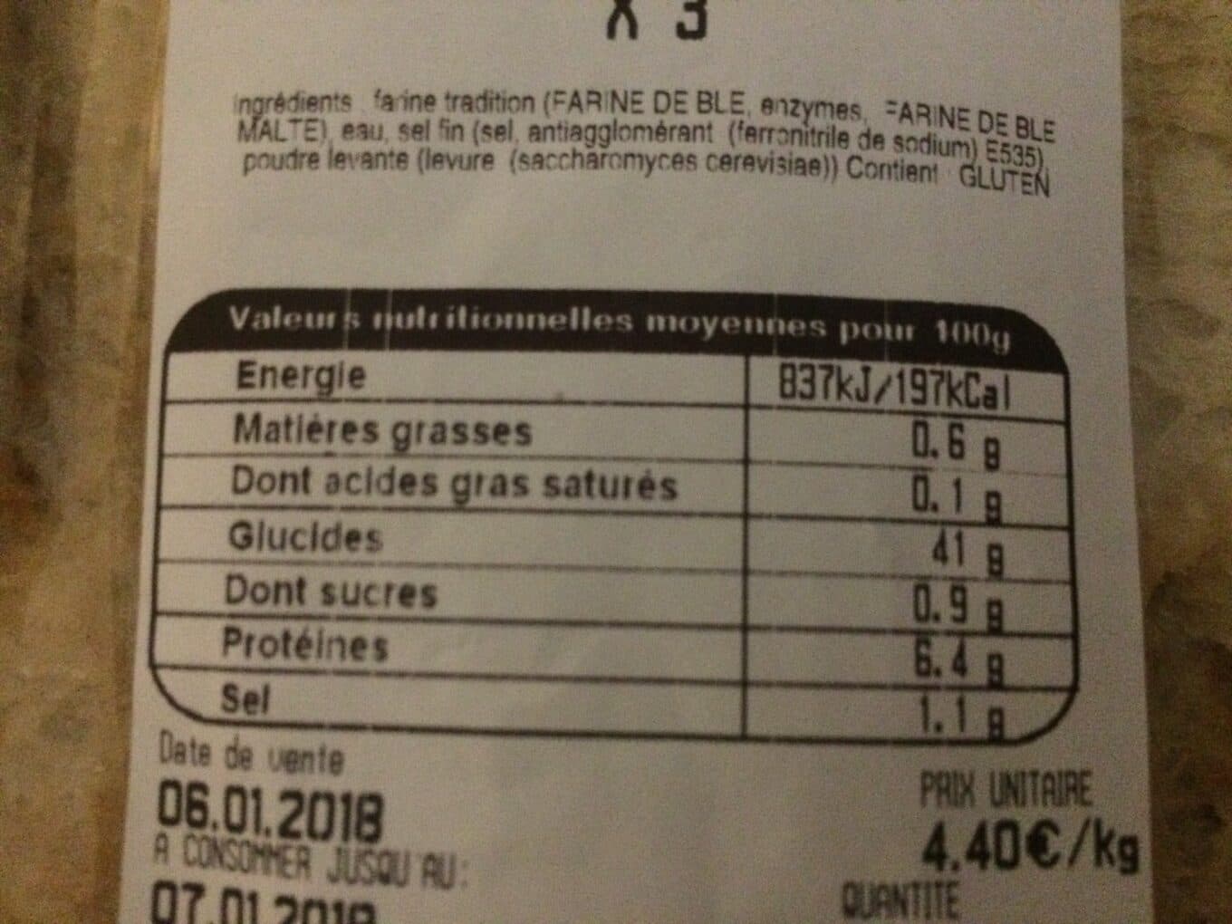 E leclerc Pain Sandwich Tradition packshot