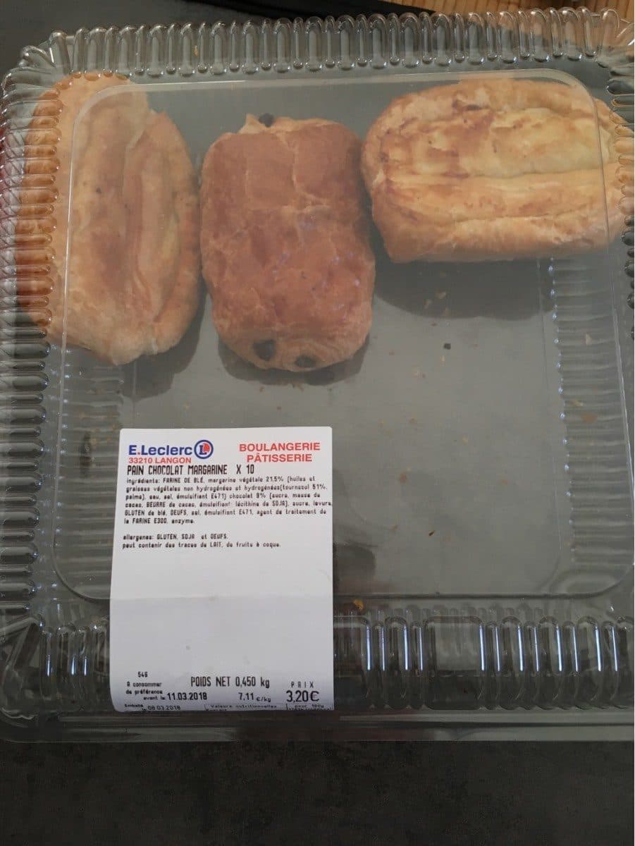 Open Food Facts Pain chocolat margarine x10 packshot