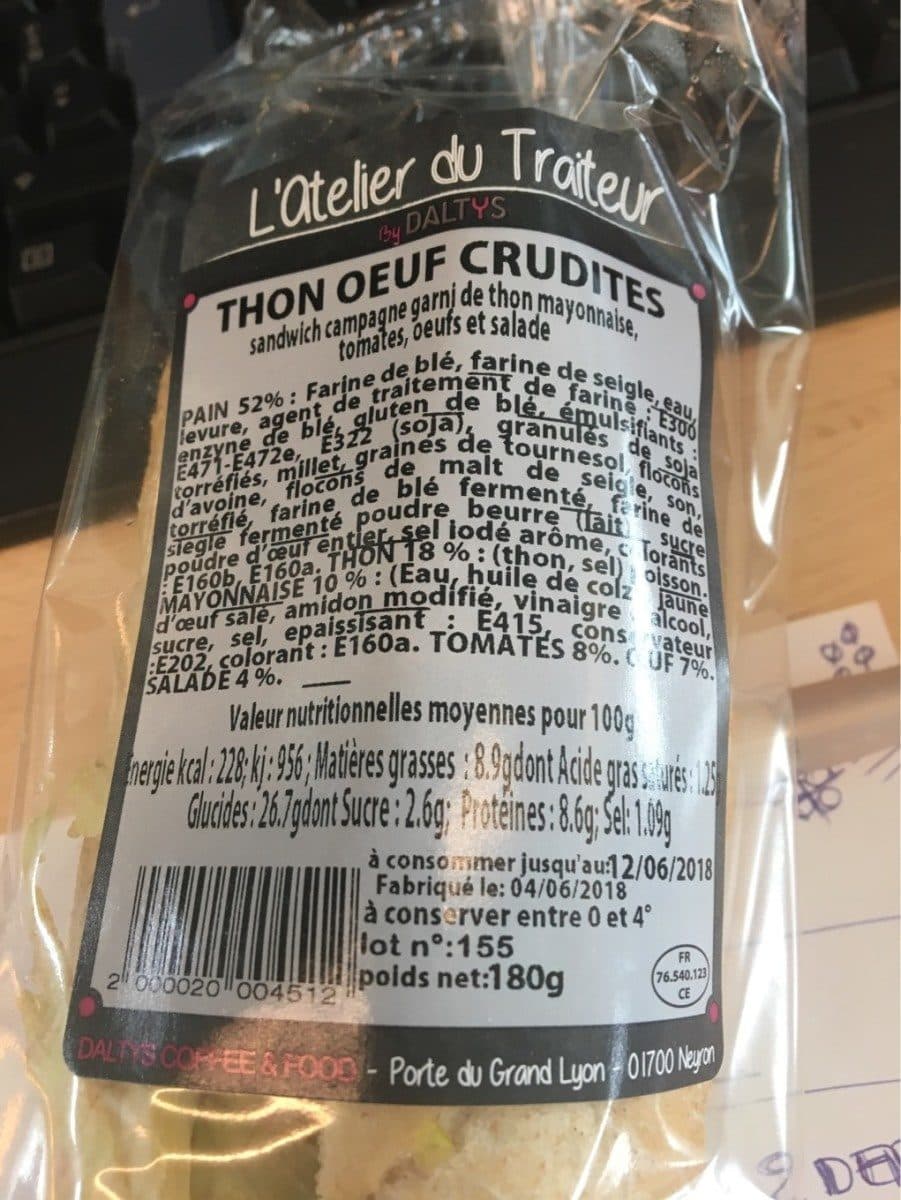 Open Food Facts L'atelier du traiteur packshot