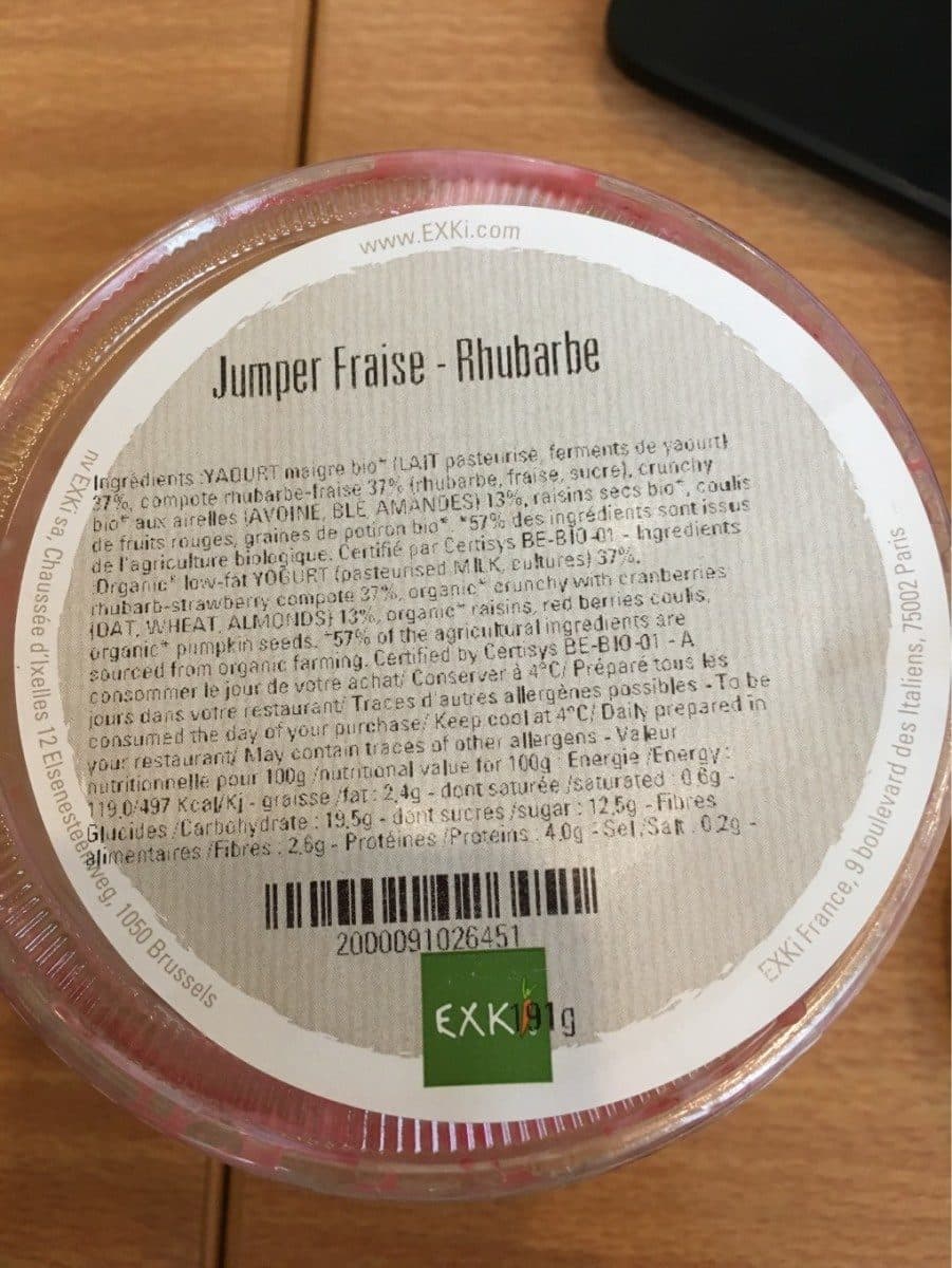 Exki Jumper fraise rhubarbe packshot
