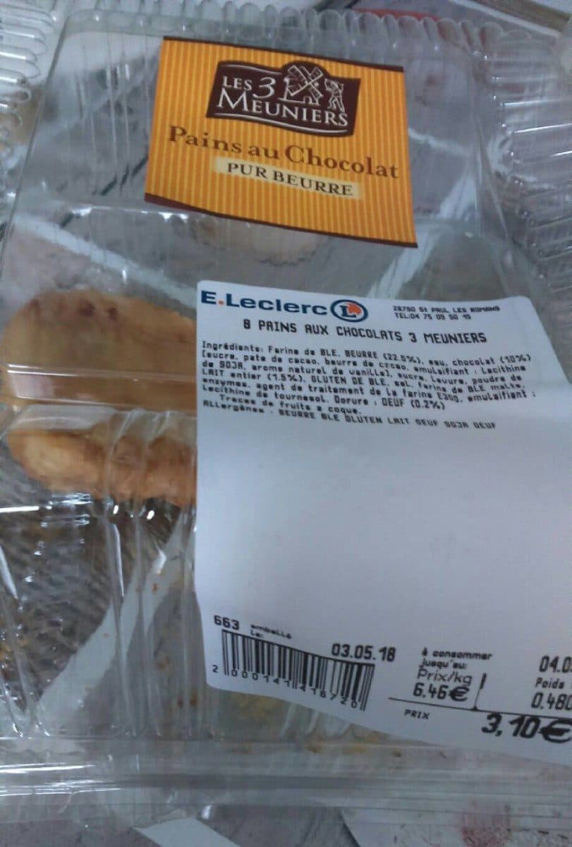 Les 3 Meuniers Pains au chocolat packshot