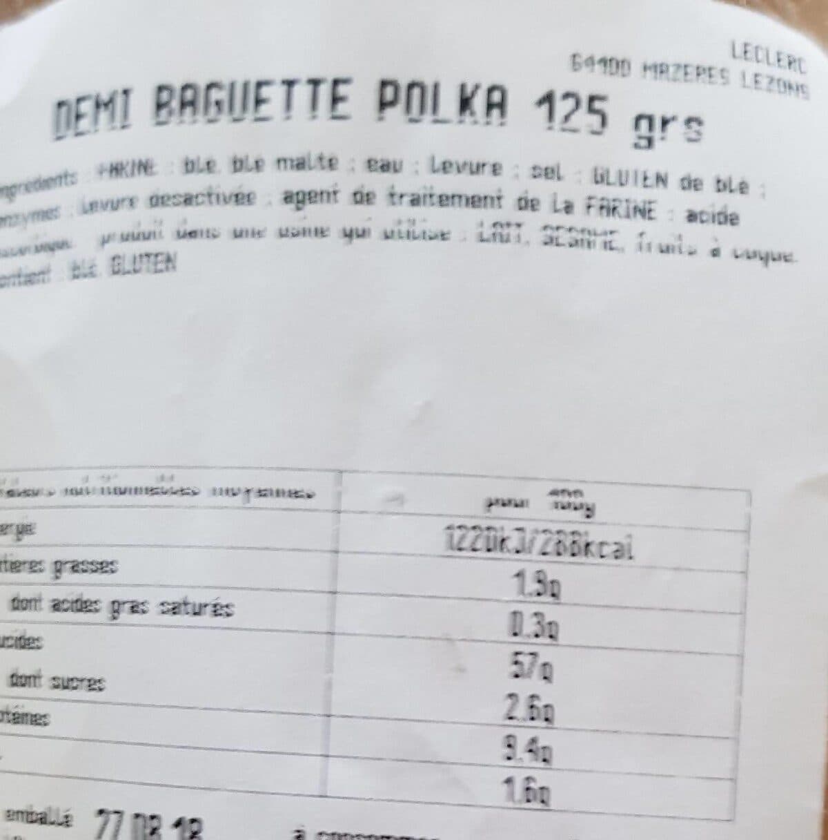 Open Food Facts Demi baguette polka packshot
