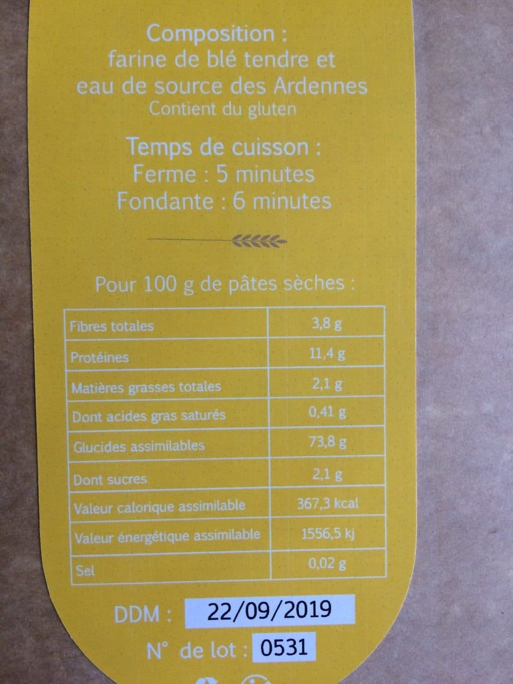 Les Nominettes Les Nominettes pâtes nature packshot
