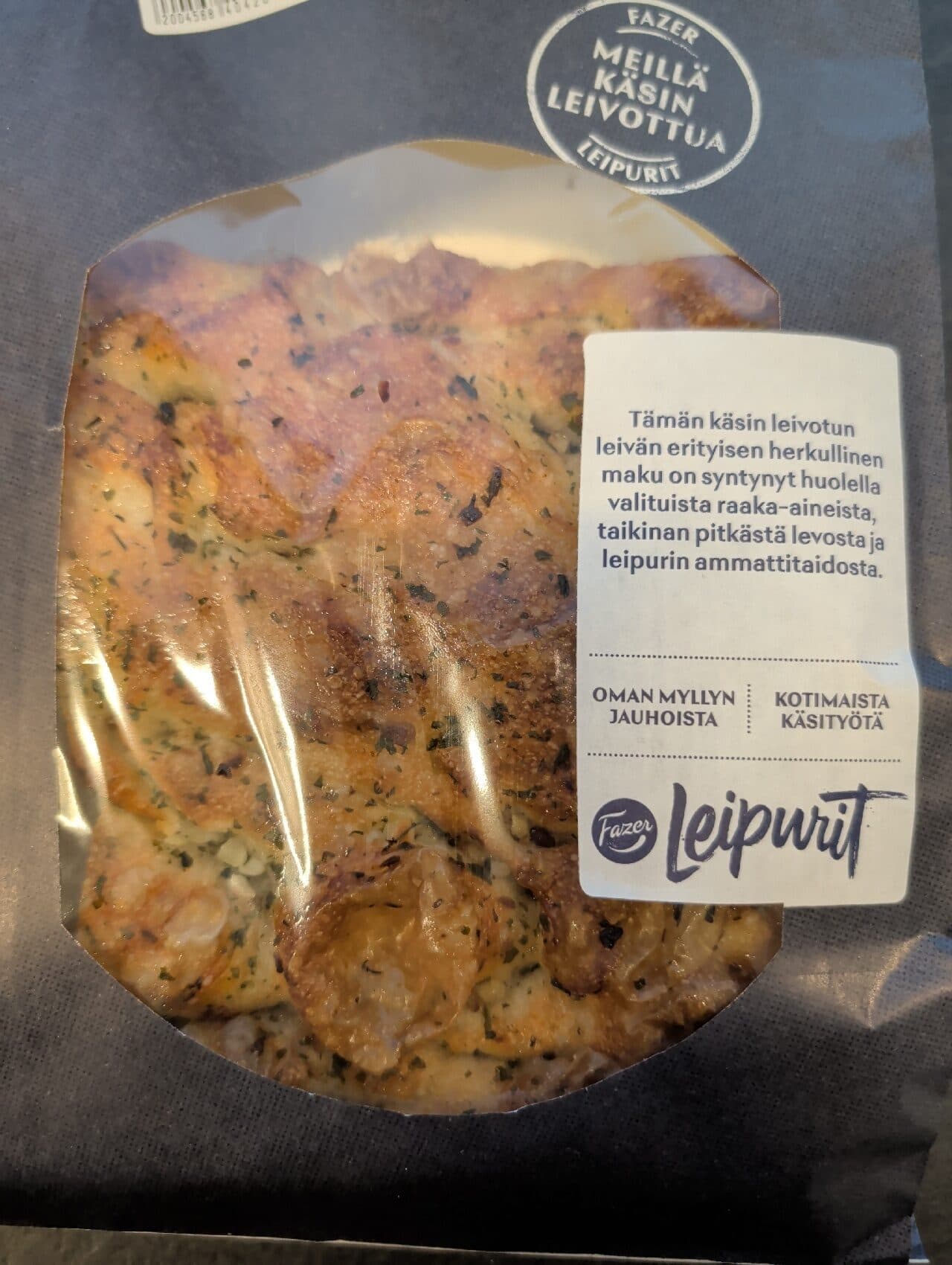 Fazer Herkkufoccaccia Valkosipuli packshot