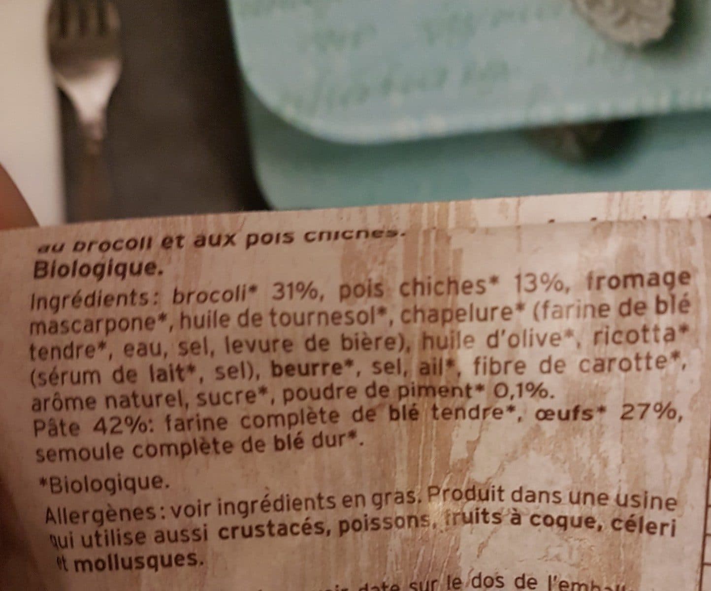 Open Food Facts Bio au blé complet crème de plus chiche et brocoli packshot