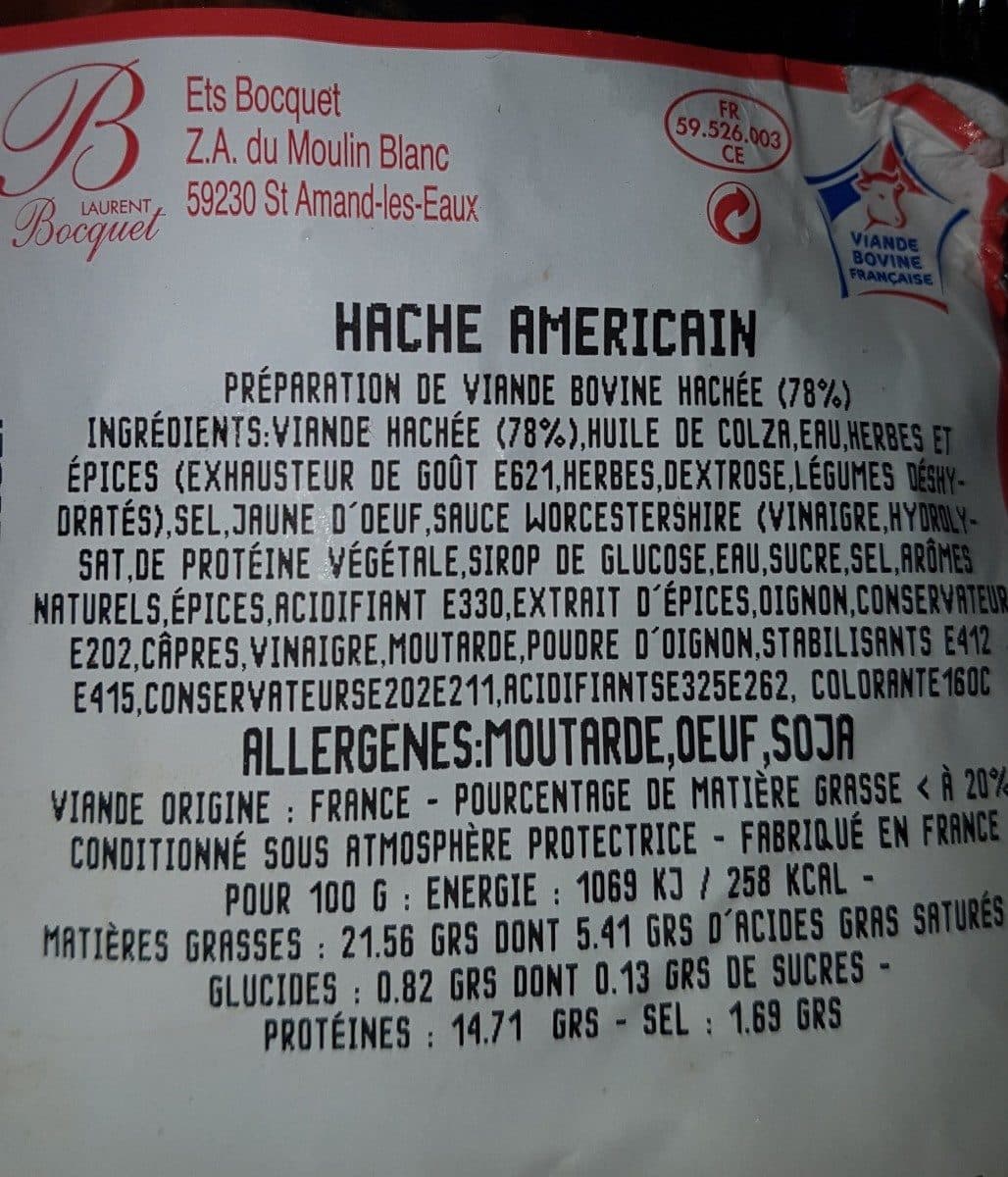 Open Food Facts Filet americain packshot