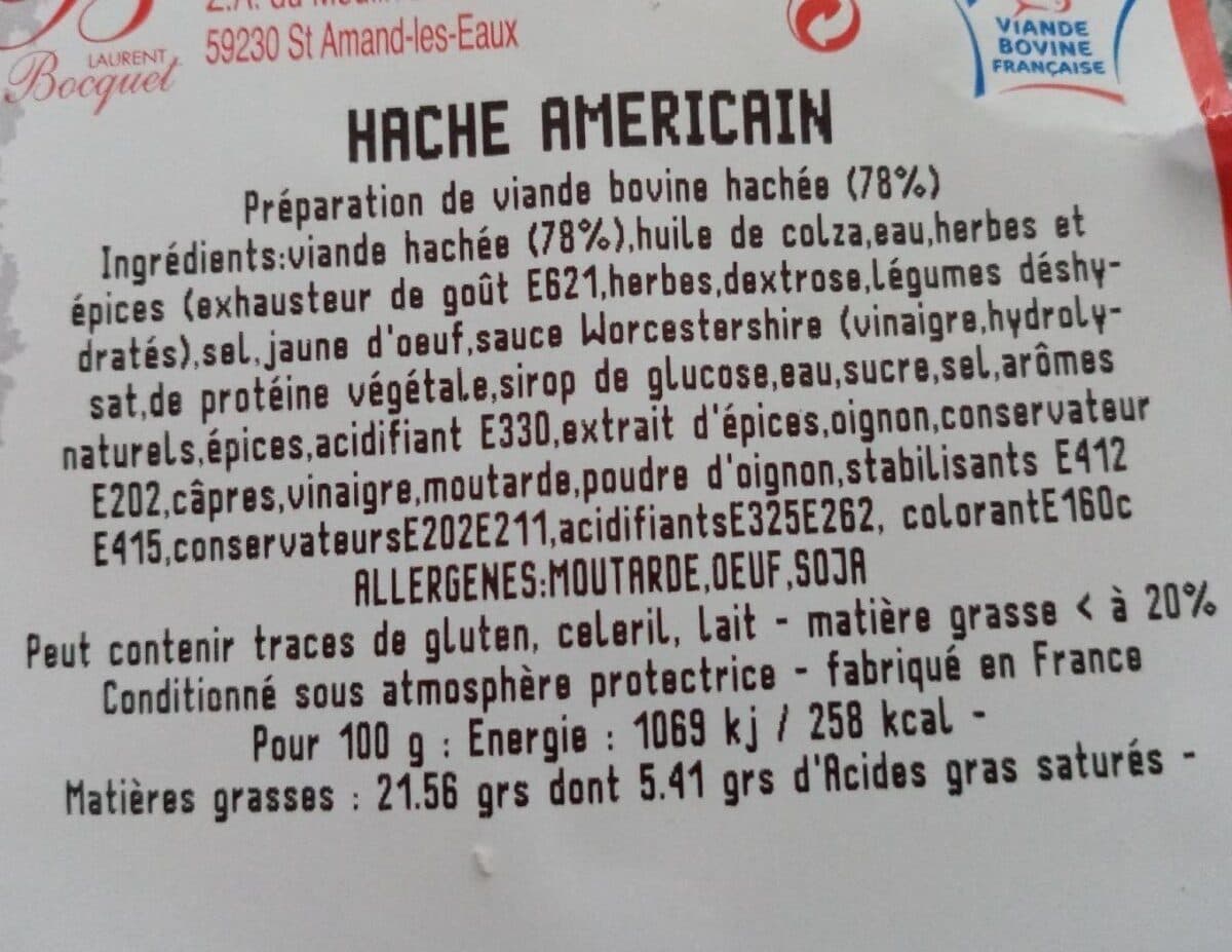 Open Food Facts Filet americain packshot