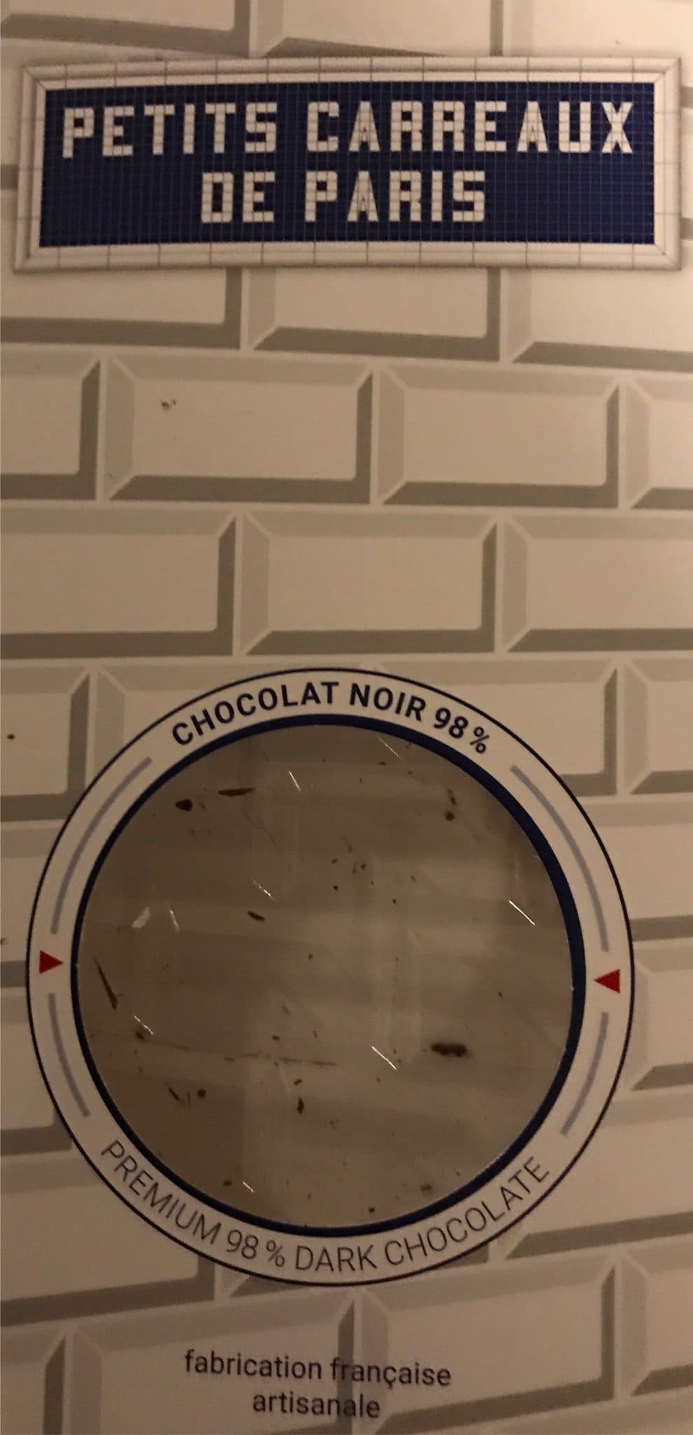 Petits Carreaux de Paris Chocolat noir 98% packshot