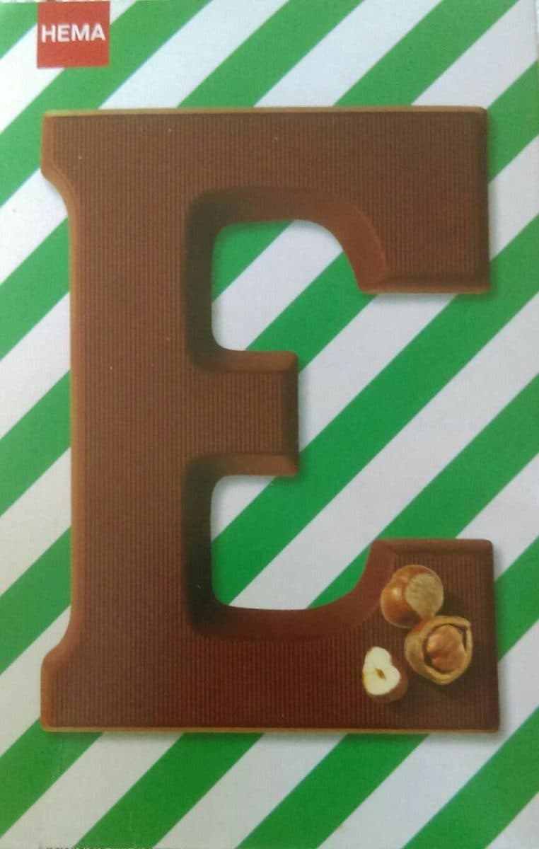 Hema Lettre E en chocolat packshot