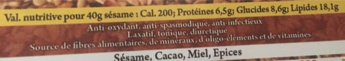 Open Food Facts Sesame aux éclats de cacao packshot