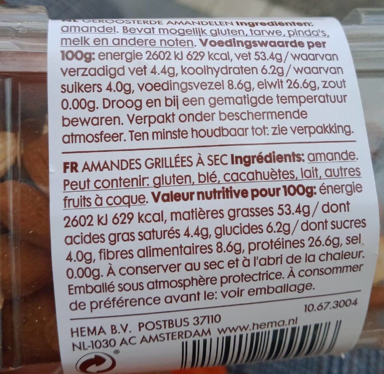 Hema Amandes grillées à sec packshot