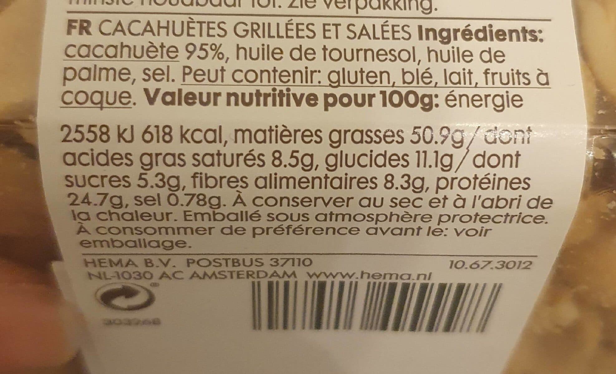 Open Food Facts Cacahuètes grillées et salées packshot