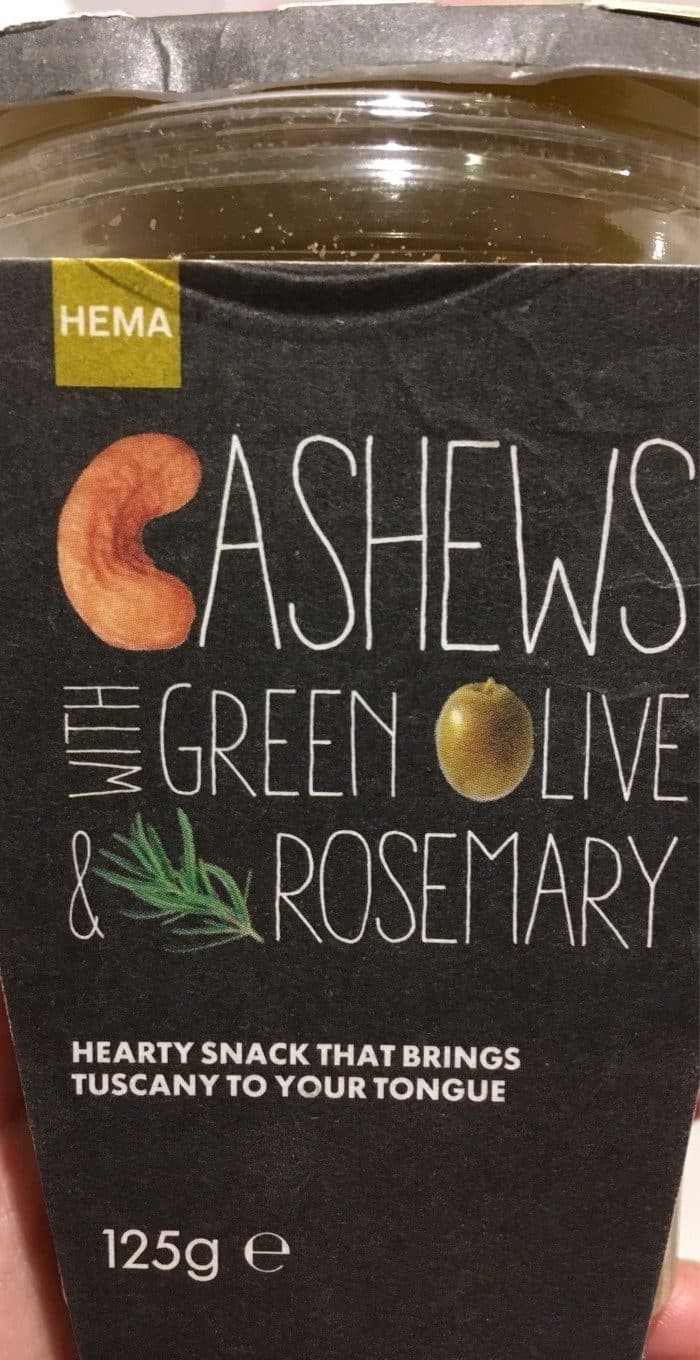 Hema Cashews green olive and rosemary packshot