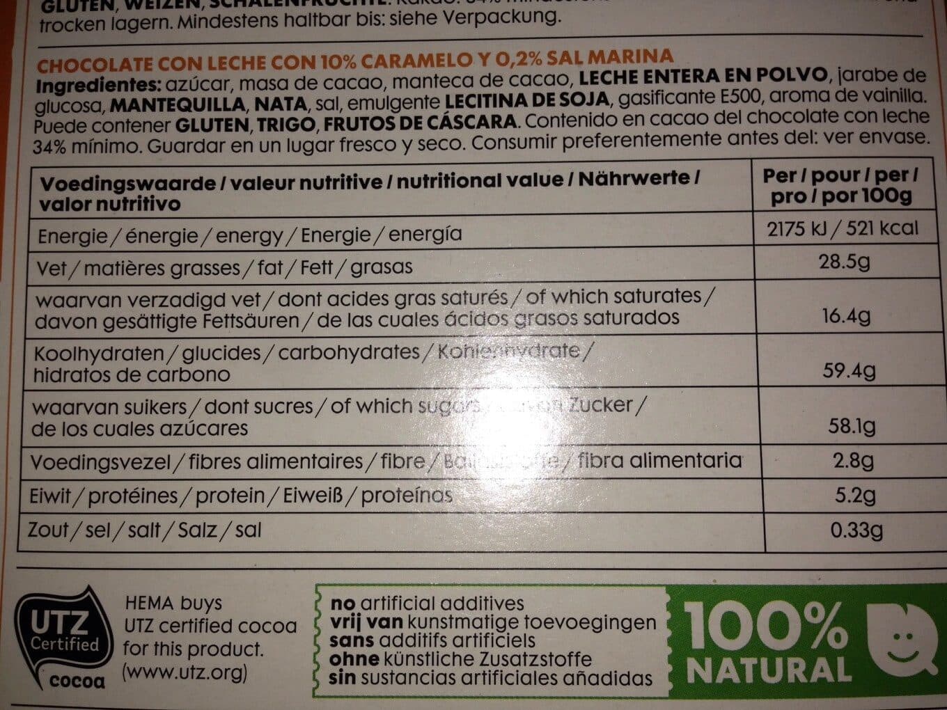 Hema Chocolat packshot