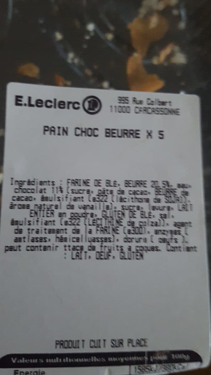 Leclerc Pain choco packshot