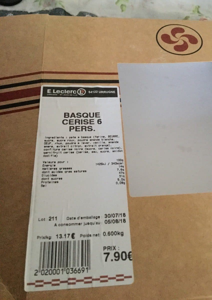 Open Food Facts Gateau Basque Cerise packshot