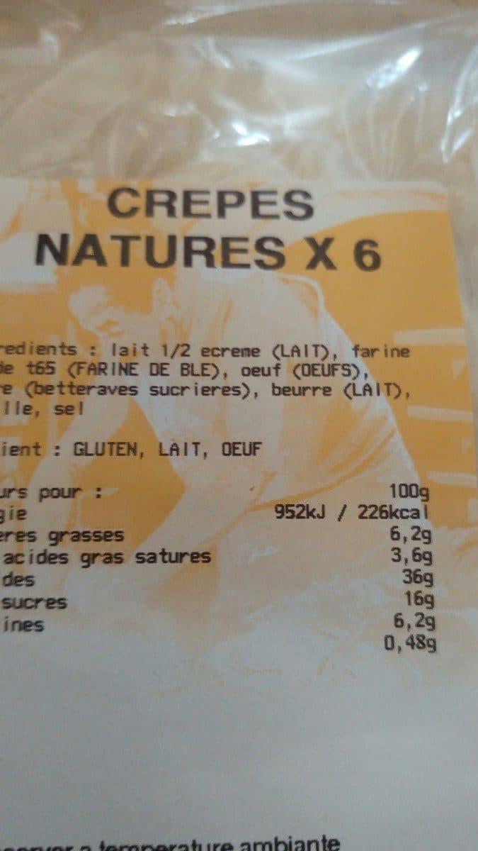 Open Food Facts Crêpes nature packshot