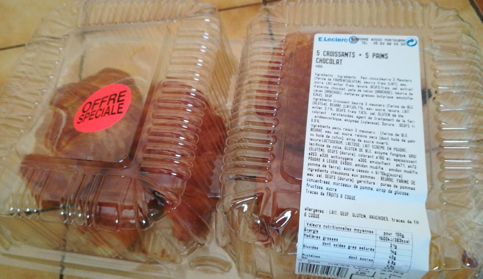 Open Food Facts 5 croissants et 5 pains chocolat packshot