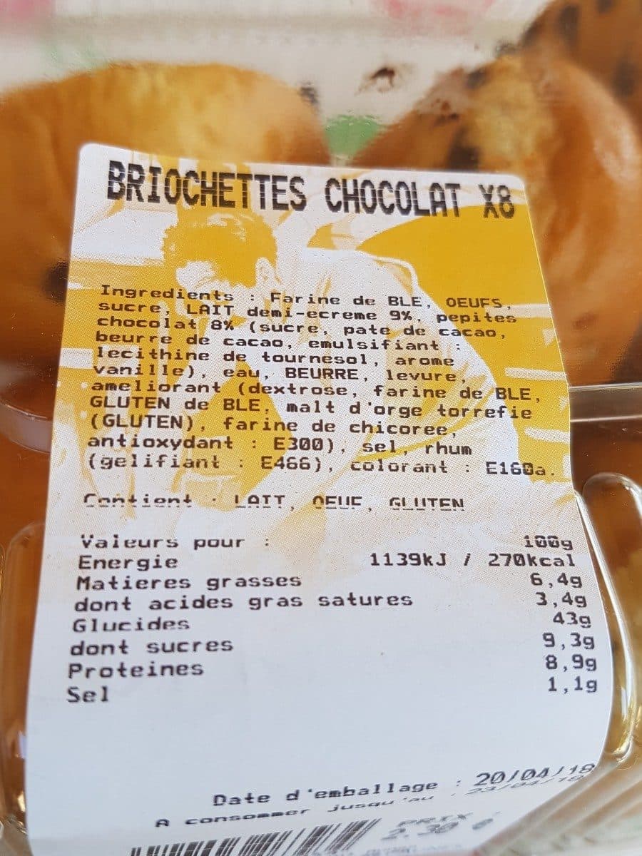 Open Food Facts Briochettes au chocolat x8 packshot