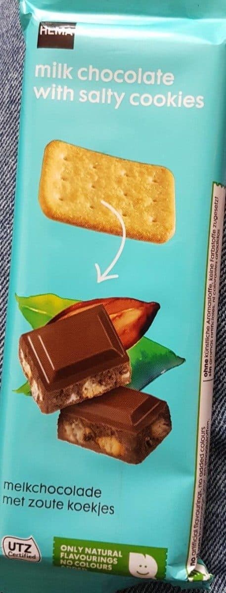Hema Milk chocolate with salty cookies packshot